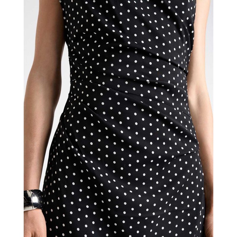 Cue Stretch Viscose Spot Draped Midi Dress image number 2
